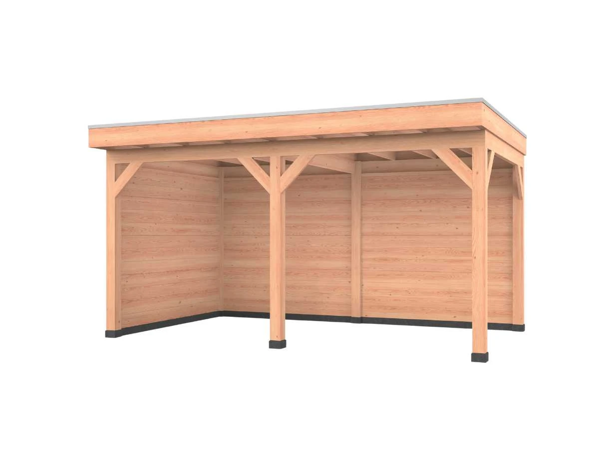 Douglas overkapping, 500 x 300, met achterwand en zijwand, Westwood Comfort Green - Afbeelding 1